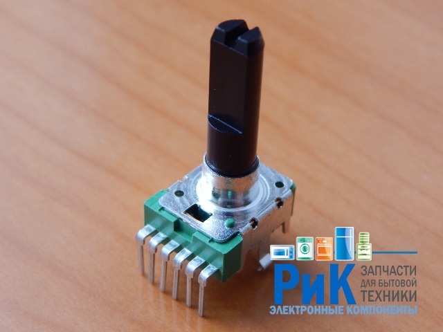 Резистор переменный 6-pin B10K 15x11mm L=20mm стерео лыска  RV112BCF-40-30A-B10K-0C