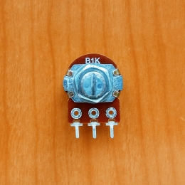 Резистор переменный 3-pin B1K d=16mm L=20mm моно с рифлением (№1)