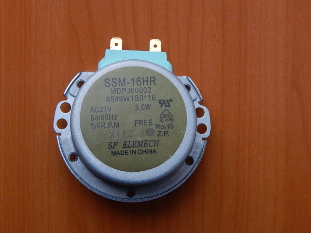 Двигатель вращения поддона SSM-16HR (21V, 3W, 5/6rpm, H=14mm) (6549W1S011E, MA0906W)