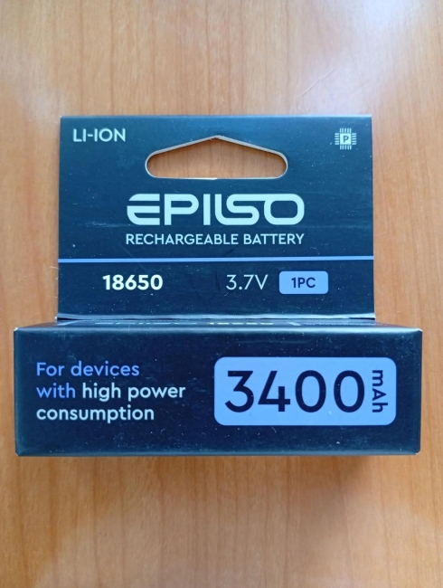 Аккумулятор Epilso 18650 Li-ion 3.7v 3400mAh с защитой