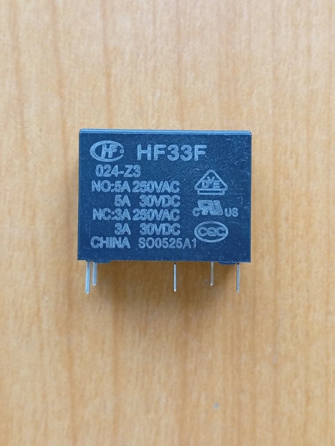 Реле  24V  5A 1C  (HF33F-024-Z3)