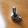 Резистор переменный 6-pin(3+3)  B20K d=16mm L=20mm стерео с рифлением  (№2)