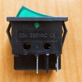 Переключатель KCD4-JK/N/4P OFF-ON зеленый 250V 20A (с подсветкой)