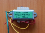 Трансформатор 220V/ 9-0-9V 300mA