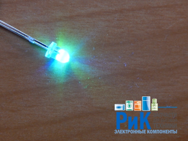 Светодиод  3mm RGB красный-синий-зеленый мигающий