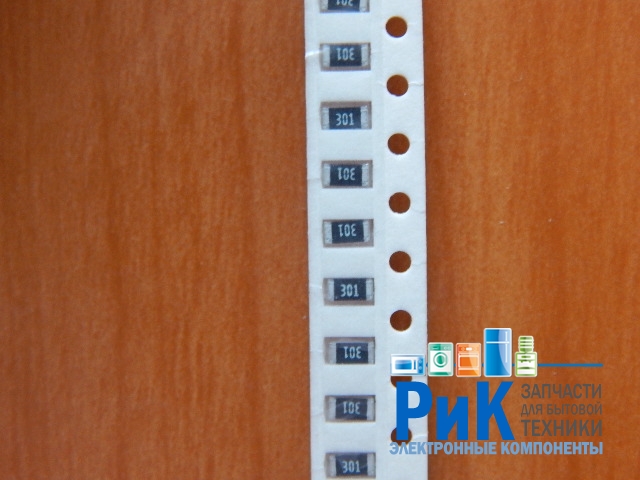 Резистор SMD      300om  0.25w  1206 (300R) 5%  (301)