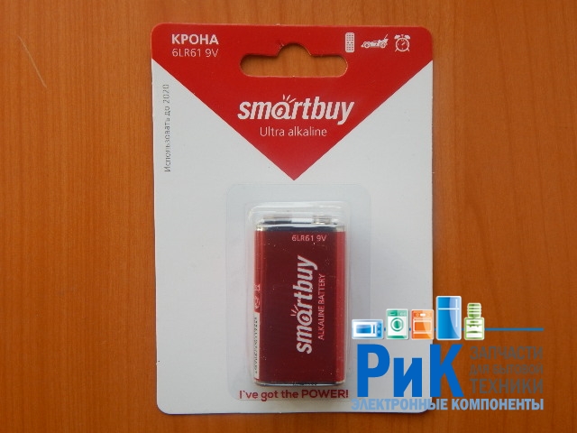 Батарейка Smart Buy 6LR61 (крона) Alkaline 9v