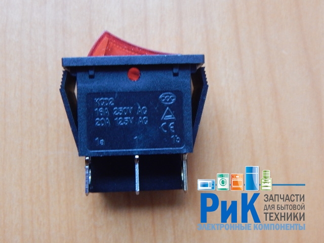 Переключатель KCD3-2-201N11CRB OFF-ON красный двойной 250V 16A (с ...