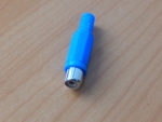 Разъем RCA гн. пластик на кабель синий  1-201BL