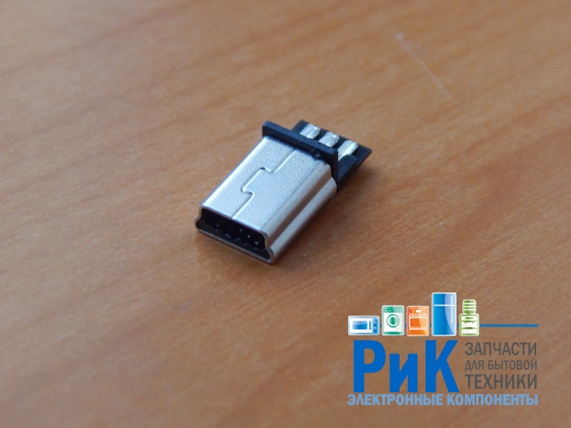 Разъем MiniUSB 5-pin штекер (3+2 pin, на кабель)  3065