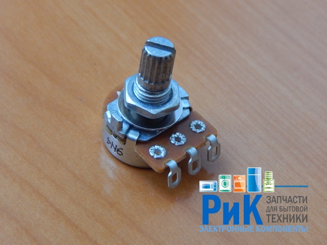 Резистор переменный 3-pin   A1M d=16mm L=15mm моно с рифлением  RV16AF-10-15K-A1M-3