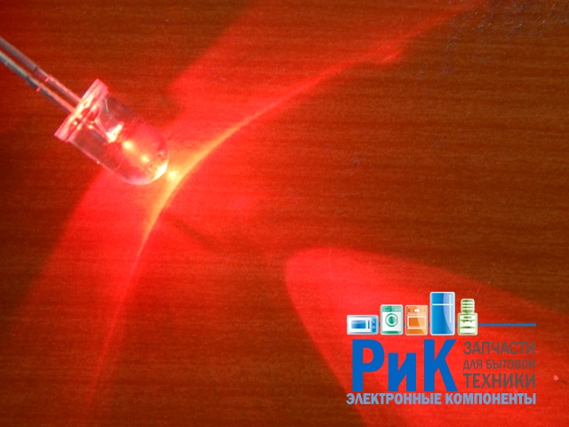 Светодиод  5mm красный 12000mcd 30* 3-3.2V  FYL-5013URC