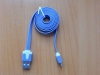 Шнур USB A шт. - MicroUSB шт. 1.0m синий плоский  18-4275