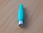 Разъем RCA гн. пластик на кабель зеленый  1-201GR