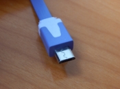 Шнур USB A шт. - MicroUSB шт. 1.0m синий плоский  18-4275