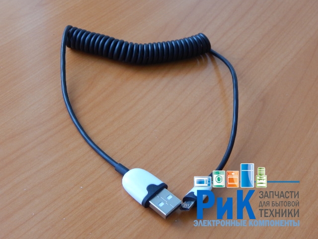 Шнур USB A шт. - MicroUSB шт. 1.5m черный витой  18-4300