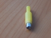 Разъем RCA гн. пластик на кабель желтый  1-201YE