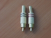 Разъем RCA шт. металл GOLD на кабель, пайка (2шт.)  1-208G