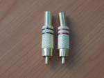 Разъем RCA шт. металл GOLD на кабель, пайка (2шт.)  1-208G