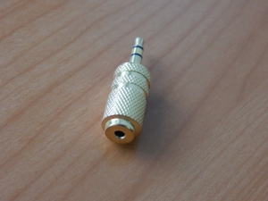 Переходник 3.5mm шт. стерео - 2.5mm гн. стерео металл GOLD 2-016G
