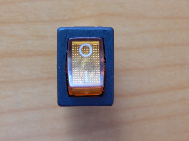 Переключатель KCD1-B2-101N11YB OFF-ON желтый 250V 10A (с подсветкой)