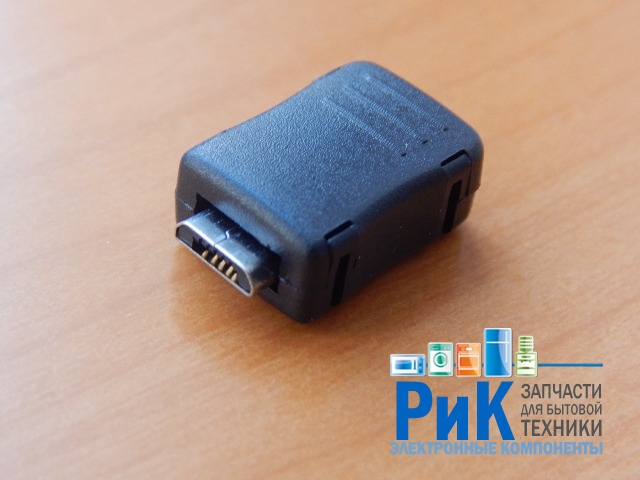 Разъем MicroUSB 5-pin штекер (3+2 pin на кабель, с кожухом)  4060