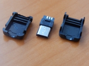 Разъем MicroUSB 5-pin штекер (3+2 pin на кабель, с кожухом)  4060