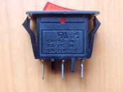 Переключатель KCD3-B2D-101N11CRB OFF-ON красный 250V 10A (с подсветкой)